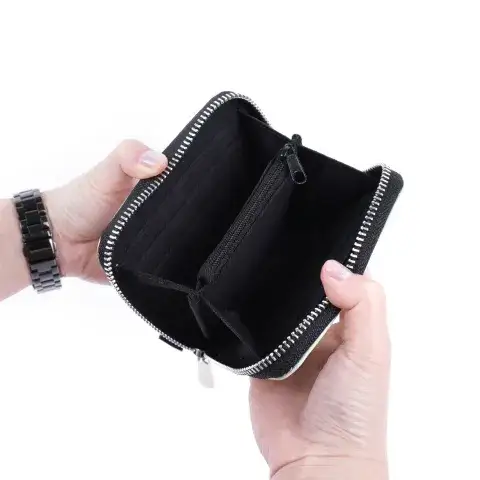 Factory of Character Printed Zipper Wallet with PU material