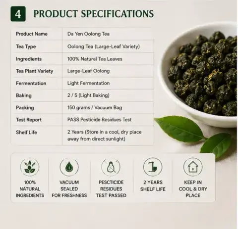Premium Alishan Da Yen Oolong Tea From Eastern Taiwan