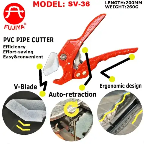 FUJIYA PVC PPR Pipe Cutter with V blade