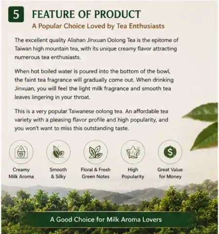 Premium Alishan Jinxuan Oolong High Mountain Tea 150g Vacuum Sealed