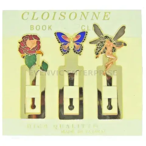 Custom logo enamel bookmark, Cloisonne metal bookmark