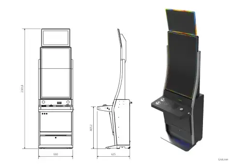 43" J type Touch screen suround LED light gaming cabinet