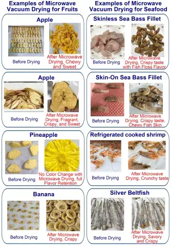 Examples of Microwave Vacuum Drying Food