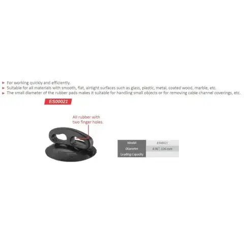 All-Rubber Vacuum Suction Cup with Two-Finger Grip Handle