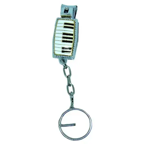 Cloisonne Nail clipper Key Chain, Piano Key Board pattern