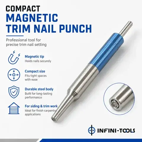 Magnetic Tip Trim Nail Punch – Pocket Sized Nail Holder Punch for Siding, Soffit and Fascia