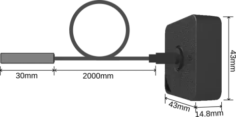 Waterproof BLE sensor beacon with external temperature sensor probe