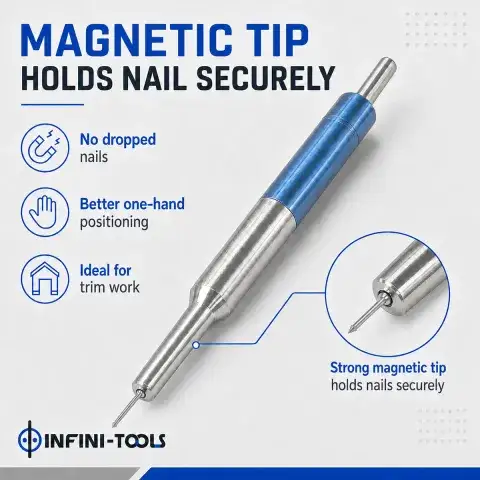 Magnetic Tip Trim Nail Punch – Pocket Sized Nail Holder Punch for Siding, Soffit and Fascia
