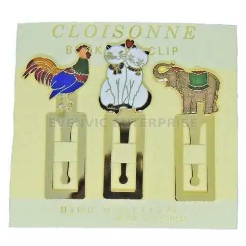 Custom enamel logo bookmark supplier, metal bookmark