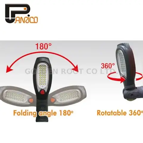 27+6 Magnetic LED Flashlight Folding Work Torch Light
