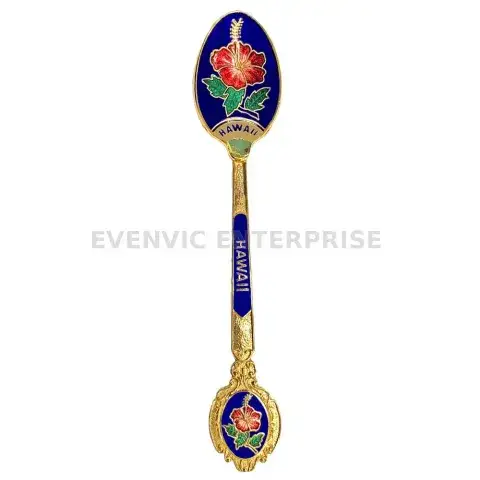 Cloisonne Flat Handle Souvenir Spoon