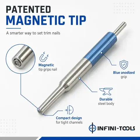 Magnetic Tip Trim Nail Punch – Pocket Sized Nail Holder Punch for Siding, Soffit and Fascia