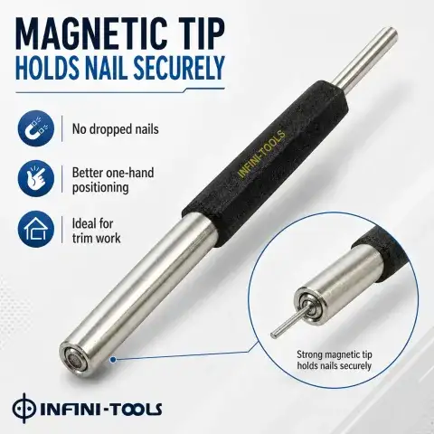 Magnetic Tip Trim Nail Punch – Pocket Sized Nail Holder Punch for Siding, Soffit and Fascia