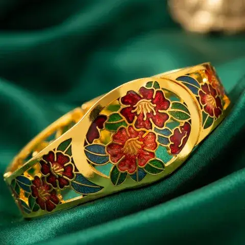 Enamel cuff Bracelet, Cloisonne Enamel Bracelet supplier