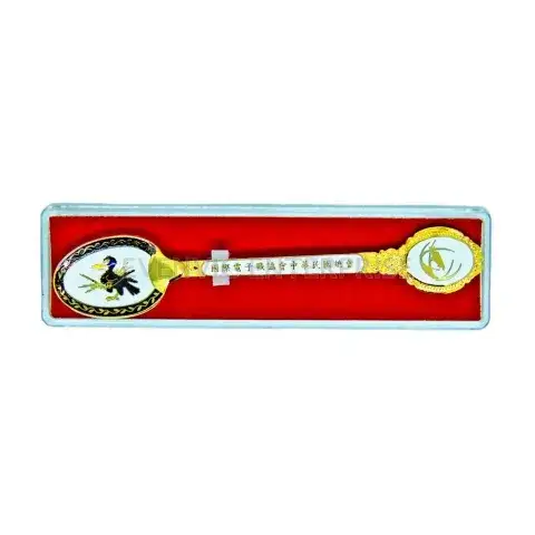 Cloisonne Flat Handle Souvenir Spoon